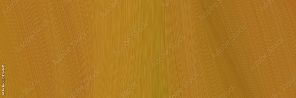 Poster elegant abstract curved lines flowing designed horizontal header with dark golden rod, bronze and brown colors