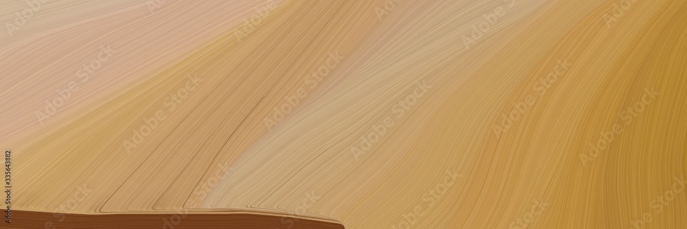 Aufkleber elegant abstract curved lines modern designed horizontal banner with dark khaki, brown and tan color