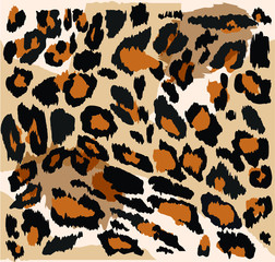 Leopard pattern design, vector illustration background. Animal design. Brown, orange, yellow