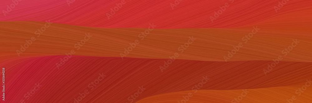 Poster elegant abstract curved lines colorful header design with firebrick, crimson and coffee colors