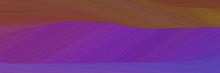 elegant abstract curved lines moving banner design with dark slate blue, brown and dark moderate pink colors