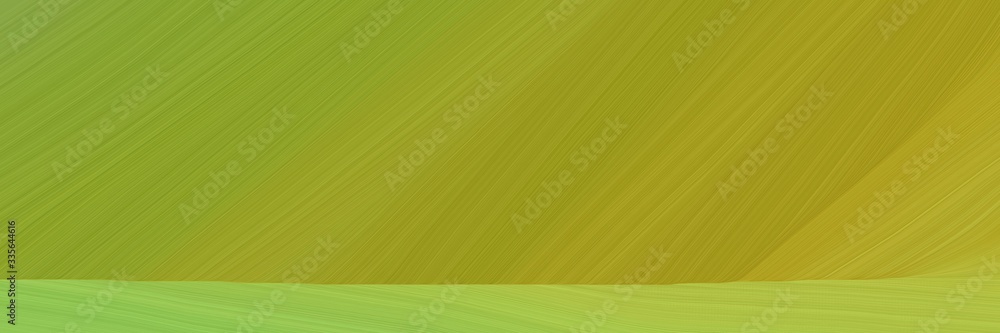 Poster elegant abstract curved lines colorful designed horizontal header with yellow green, dark golden rod