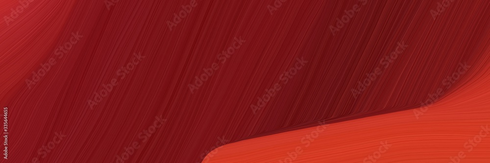 Aufkleber elegant abstract curved lines colorful horizontal header with dark red, firebrick and dark moderate pink colors. elegant curved lines with fluid flowing waves and curves
