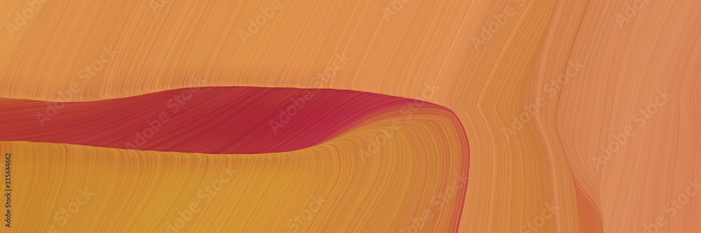 Aufkleber elegant abstract curved lines dynamic header design with peru, firebrick and moderate red colors. elegant curved lines with fluid flowing waves and curves