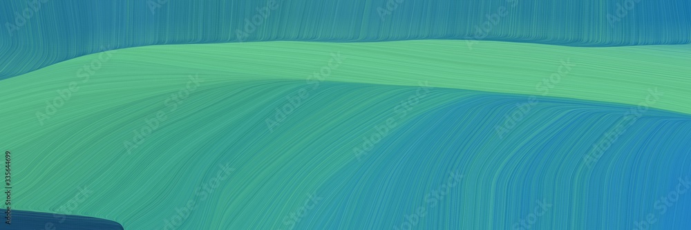 Aufkleber elegant abstract curved lines colorful banner with blue chill, medium aqua marine and dark slate gra