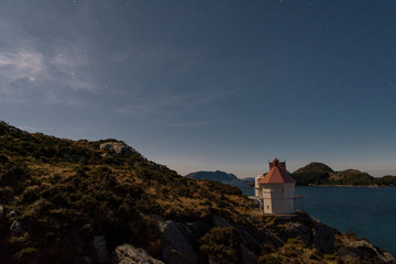 lighthouse at night