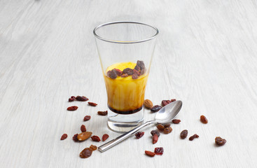 vanilla pudding with decorations