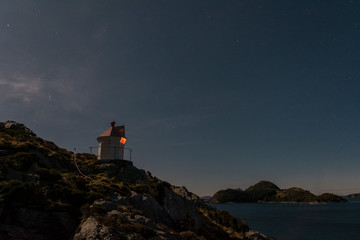 lighthouse at night 
