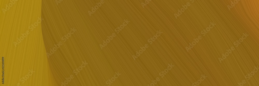 Poster elegant abstract curved lines artistic horizontal banner with brown, dark golden rod and chocolate c