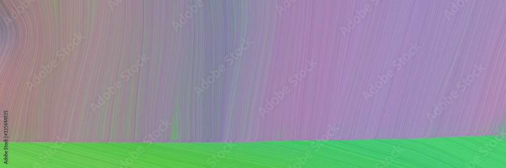 Poster elegant abstract curved lines surreal designed horizontal banner with pastel purple, moderate green 