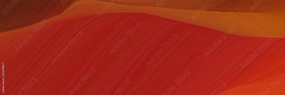 Aufkleber elegant abstract curved lines colorful designed horizontal header with firebrick, sienna and dark red colors. elegant curved lines with fluid flowing waves and curves