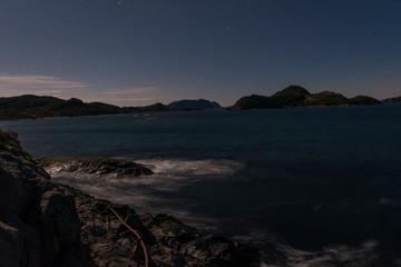 night view of the sea