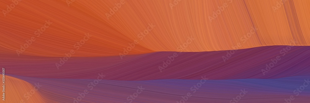 Poster elegant abstract curved lines dynamic banner design with coffee, old mauve and dark moderate pink colors. elegant curved lines with fluid flowing waves and curves