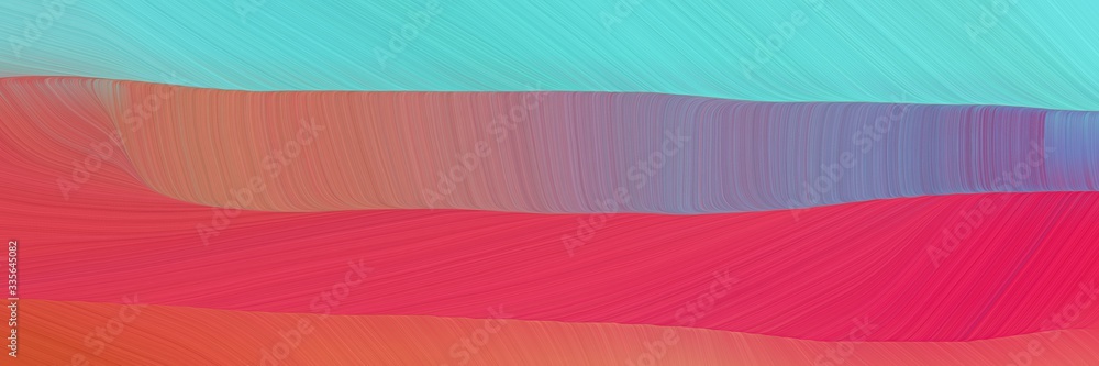 Poster elegant abstract curved lines modern banner design with moderate red, medium turquoise and light sla