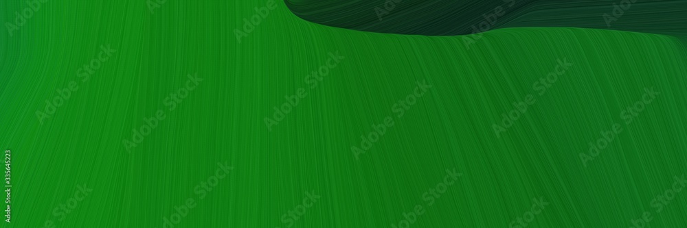 Aufkleber elegant abstract curved lines modern designed horizontal header with green, very dark green and fore
