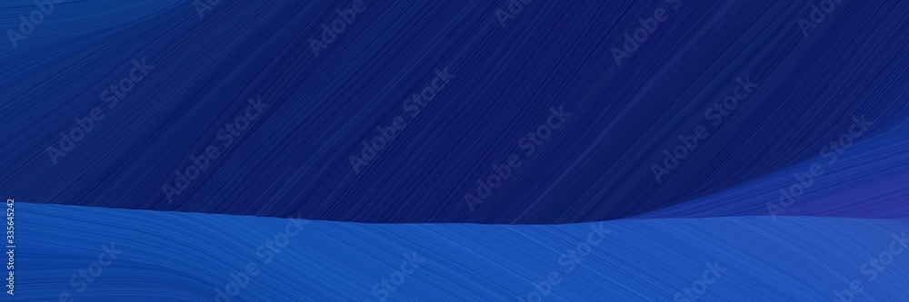 Aufkleber elegant abstract curved lines surreal header design with midnight blue, strong blue and dark slate b