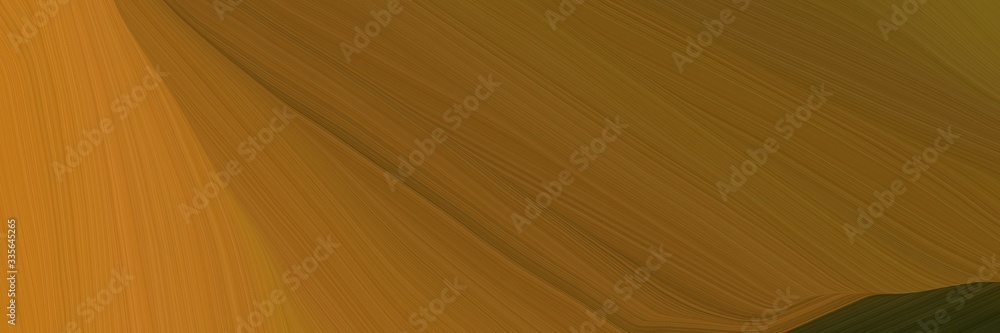 Fototapete elegant abstract curved lines decorative designed horizontal header with saddle brown, coffee and si