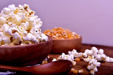 homemade salty fresh popcorn