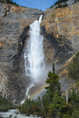 Beautiful Takakkaw Falls Cascades over Three Hundred Meters to Mountain base in Yoho National Park, British Columbia, Canada