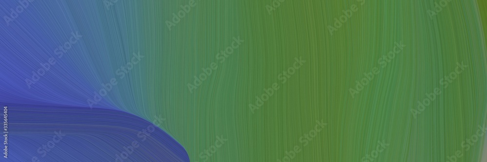 Poster elegant abstract curved lines artistic header design with dark olive green, teal blue and dim gray c