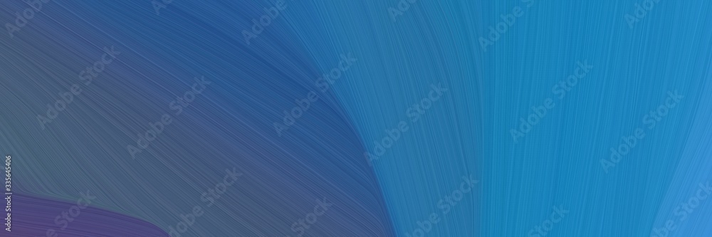 Poster elegant abstract curved lines colorful header design with teal blue, steel blue and dark slate blue 