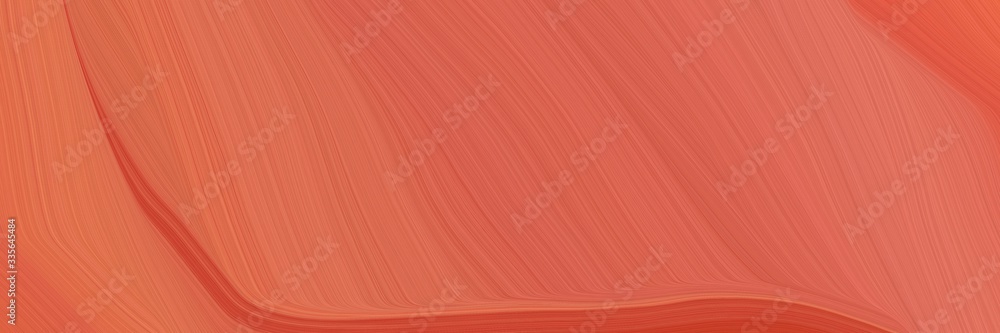 Poster elegant abstract curved lines decorative designed horizontal banner with indian red, firebrick and coffee colors. elegant curved lines with fluid flowing waves and curves