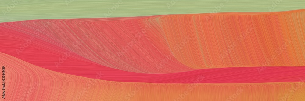 Poster elegant abstract curved lines dynamic horizontal header with indian red, dark sea green and moderate red colors. elegant curved lines with fluid flowing waves and curves