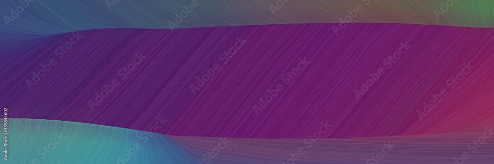 Aufkleber elegant abstract curved lines moving designed horizontal banner with old mauve, very dark magenta an