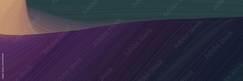 Poster elegant abstract curved lines flowing header with very dark blue, rosy brown and old mauve colors. elegant curved lines with fluid flowing waves and curves
