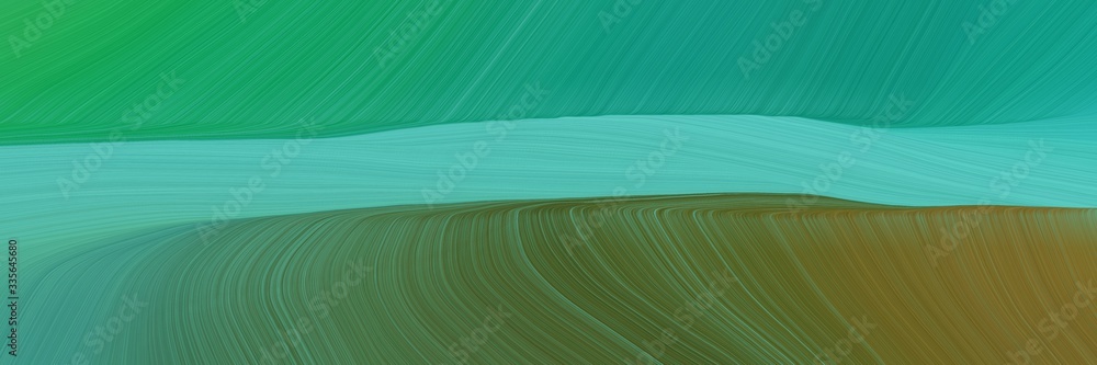 Poster elegant abstract curved lines modern header design with medium sea green, dark olive green and mediu