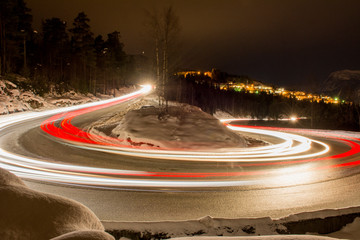 light trail in a curve