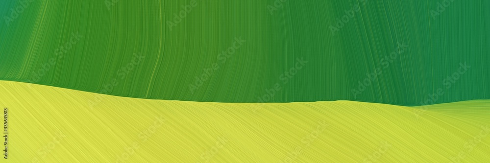 Poster elegant abstract curved lines flowing banner design with dark khaki, forest green and moderate green