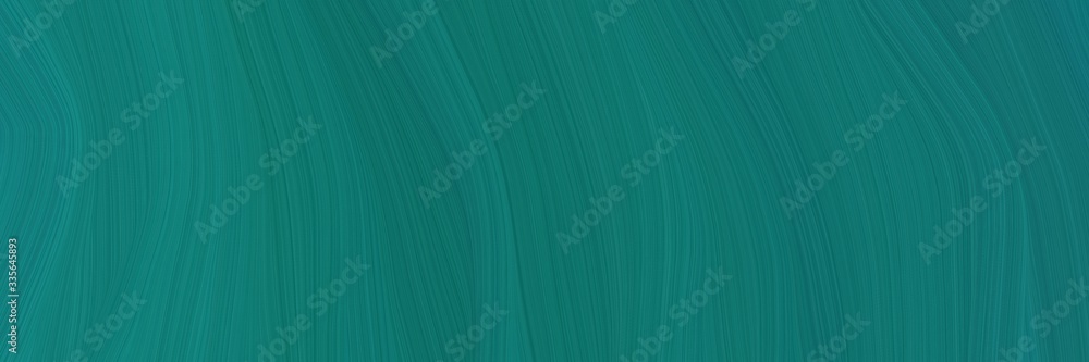 Poster elegant abstract curved lines colorful header with teal, dark cyan and teal green colors. elegant curved lines with fluid flowing waves and curves