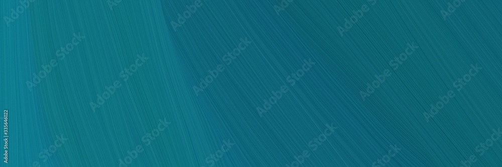 Aufkleber elegant abstract curved lines flowing horizontal header with teal, dark cyan and teal blue colors. elegant curved lines with fluid flowing waves and curves