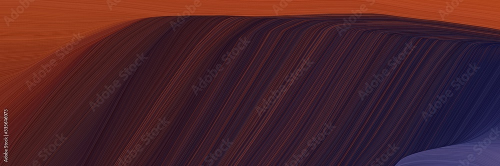 Poster elegant abstract curved lines dynamic banner design with very dark pink, sienna and old mauve colors