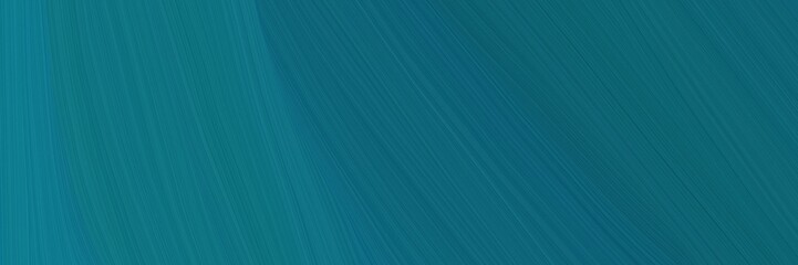 elegant abstract curved lines flowing horizontal header with teal, dark cyan and teal blue colors. elegant curved lines with fluid flowing waves and curves
