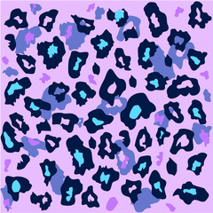 Fototapeta na wymiar Leopard pattern design, vector illustration background. Animal design. blue, pink, purple. Seamless leopard design