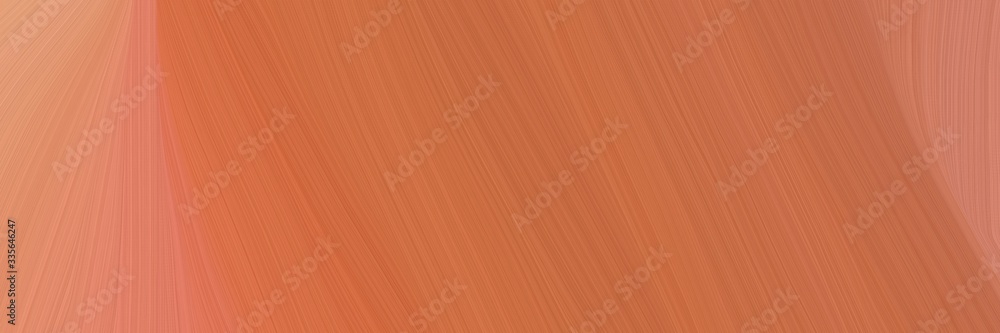 Poster elegant abstract curved lines colorful header with peru, dark salmon and indian red colors