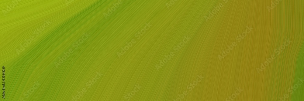 Poster elegant abstract curved lines modern banner design with olive, olive drab and dark green colors. elegant curved lines with fluid flowing waves and curves