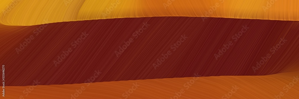 Poster elegant abstract curved lines flowing horizontal banner with dark red, bronze and sienna colors. elegant curved lines with fluid flowing waves and curves