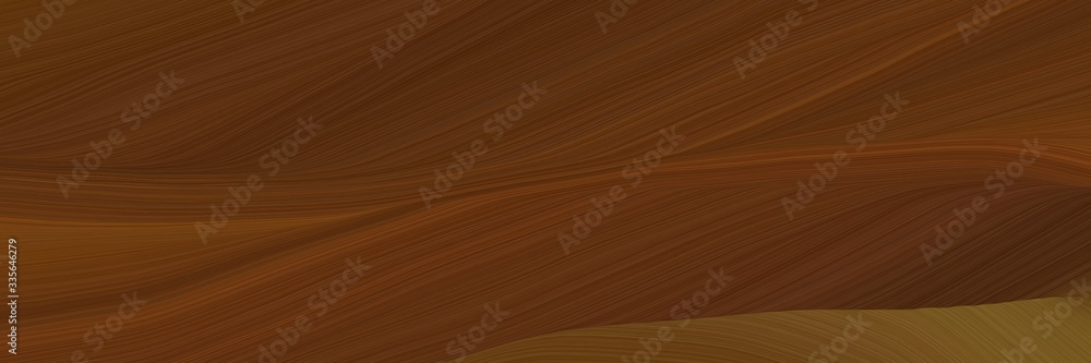 Aufkleber elegant abstract curved lines artistic designed horizontal header with chocolate, saddle brown and brown colors