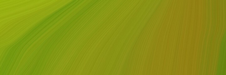 elegant abstract curved lines modern banner design with olive, olive drab and dark green colors. elegant curved lines with fluid flowing waves and curves