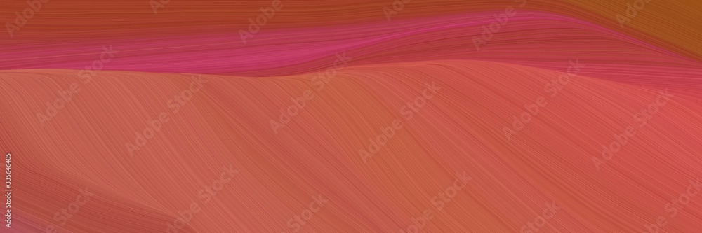 Poster elegant abstract curved lines modern banner design with moderate red, saddle brown and sienna colors