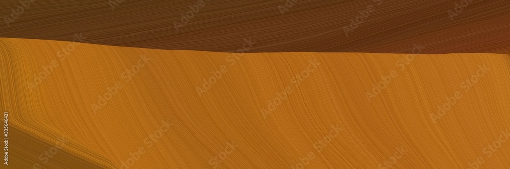 Poster elegant abstract curved lines colorful banner with coffee, chocolate and saddle brown colors. elegan
