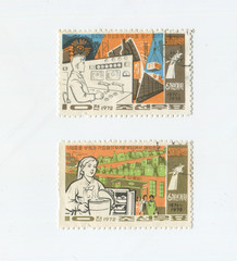 Fototapeta na wymiar North Korea, North Korea stamp, 