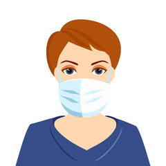 Doctor in a medical mask. Coronavirus outbreak. Stop coronavirus. Coronavirus danger. Pandemic medical concept. Vector illustration