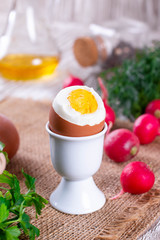 Boiled egg in a stand