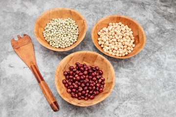 frijol, garbanzo, garbanzo verde, lentejas, granos, frutos secos, semillas,