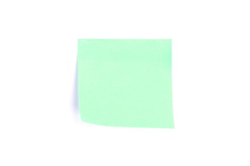 green post it on white background