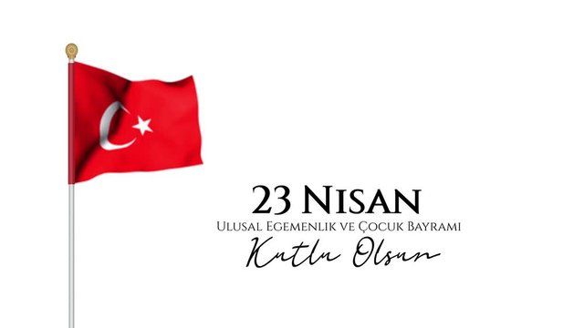 23 Nisan animation: 23th April National Sovereignty and Children's Day, celebrated every year, especially in Turkey.